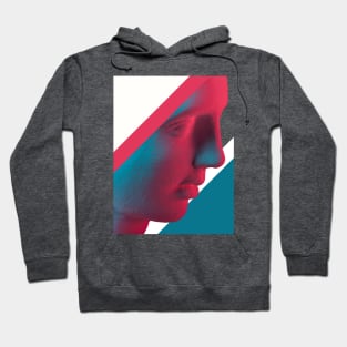 Greek Bust with Blue and Red Lighting Hoodie